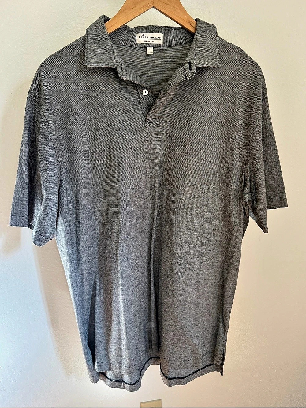 Peter Millar NANOLUXE Polo Gray Large Like New
